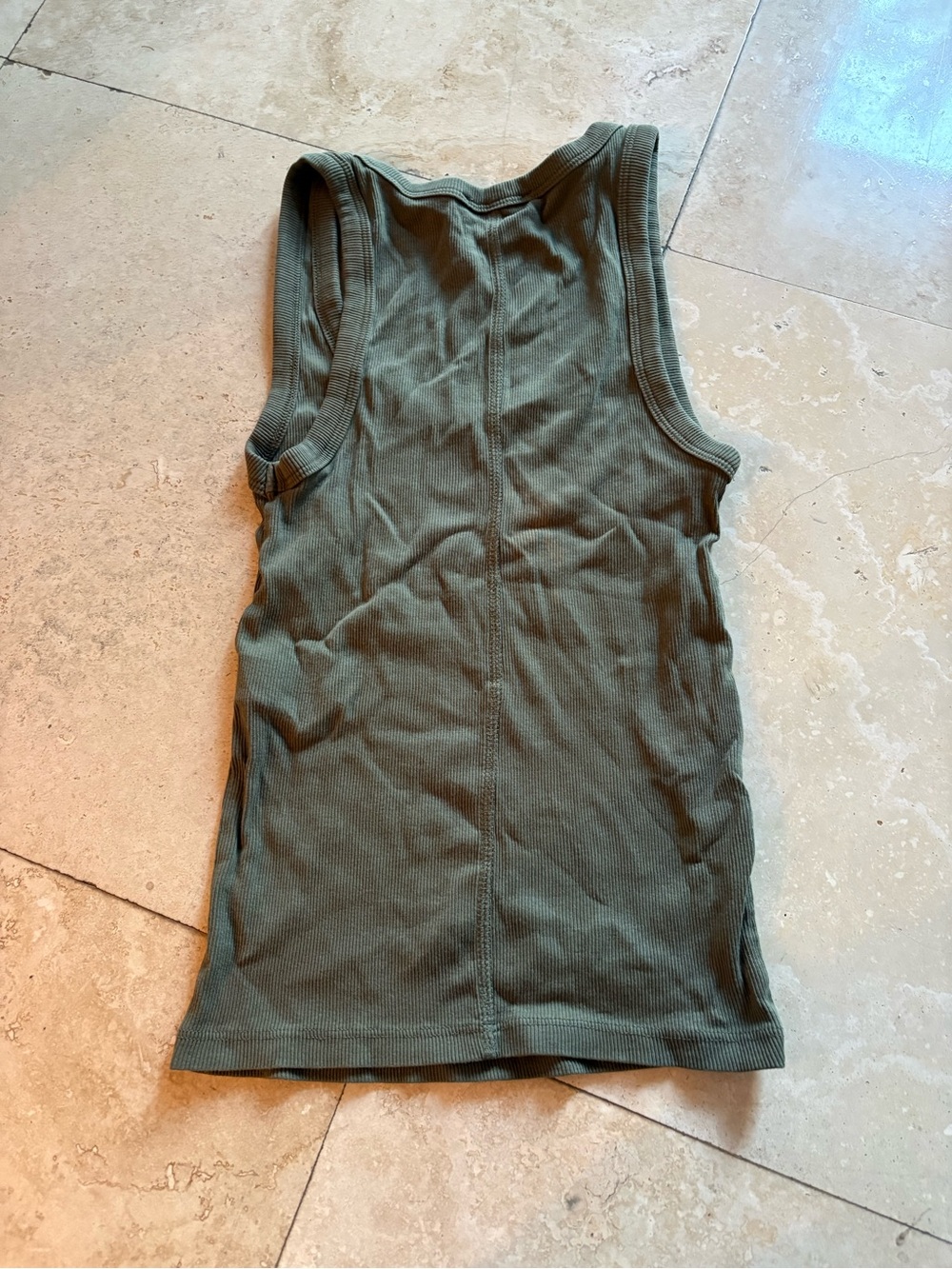 Zara Olive Green Ribbed Racerback Tank - Picture 4 of 4